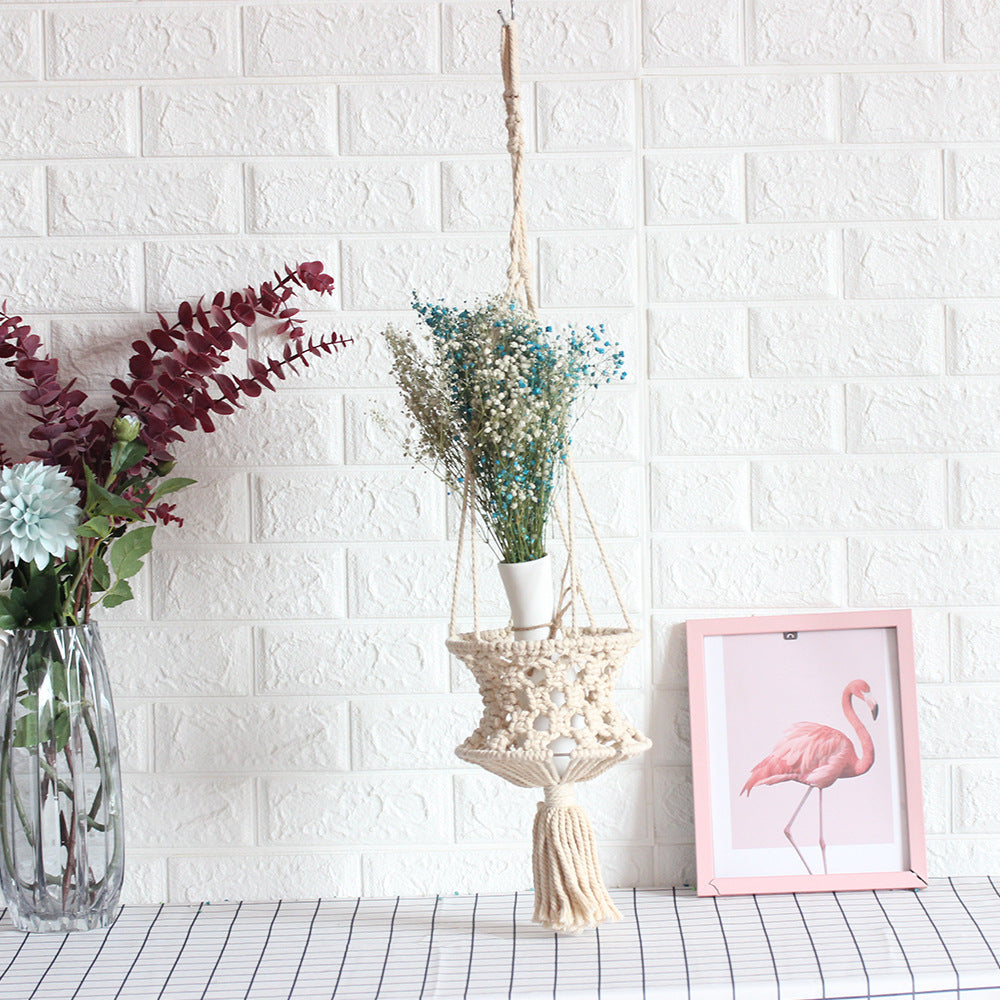 Hand-Woven Hanging Basket