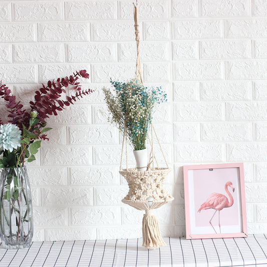Hand-Woven Hanging Basket