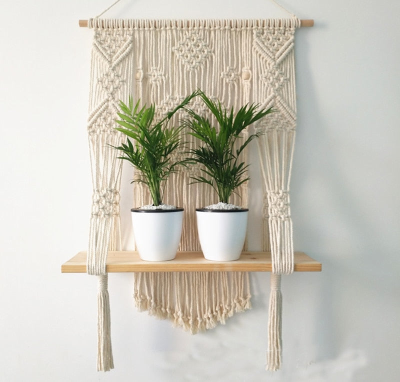 Macrame Plant Hanger with Shelf Rope
