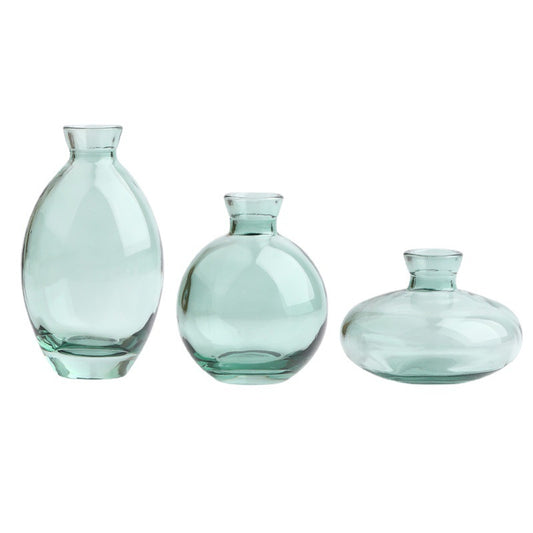 Transparent Luxury Small Glass Vase 3 Piece Decorative Ornaments