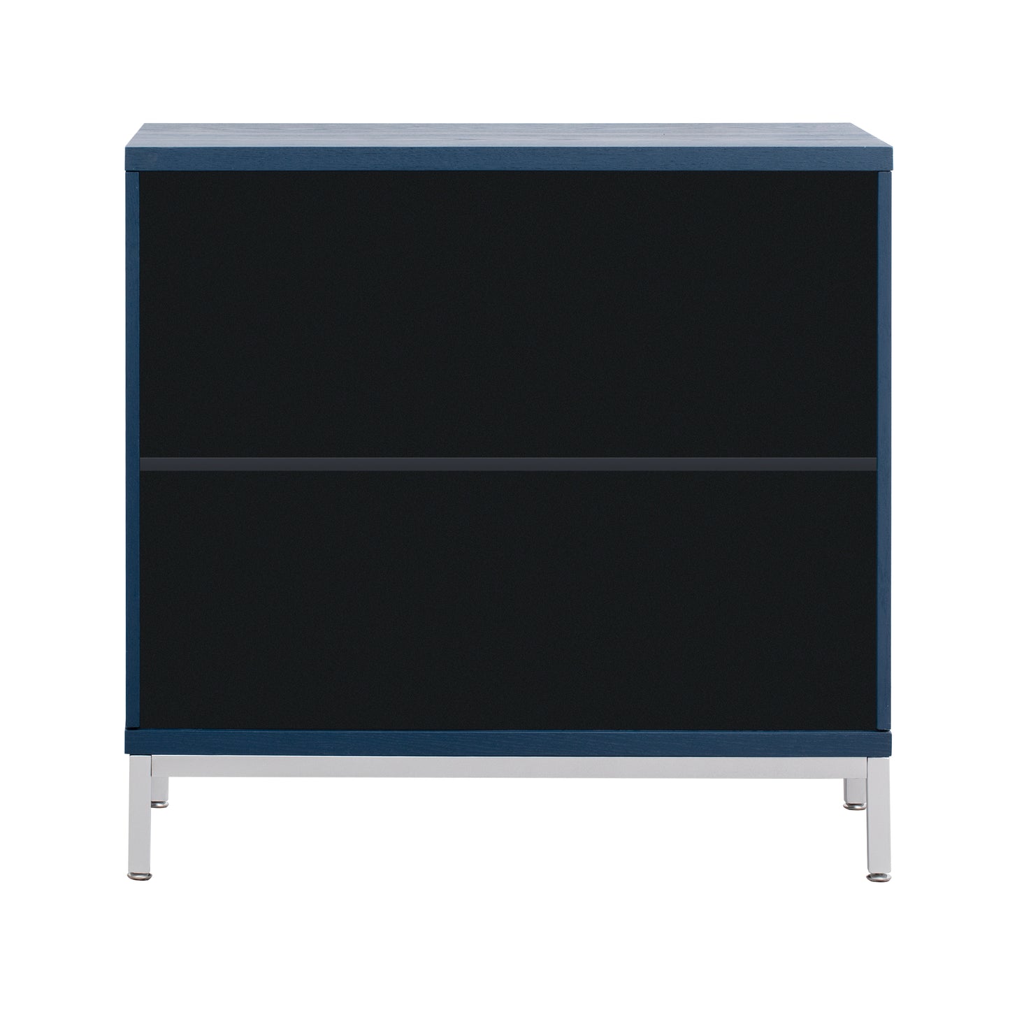 Accent Storage Cabinet with Solid Wood Veneer and Metal Leg (Navy)