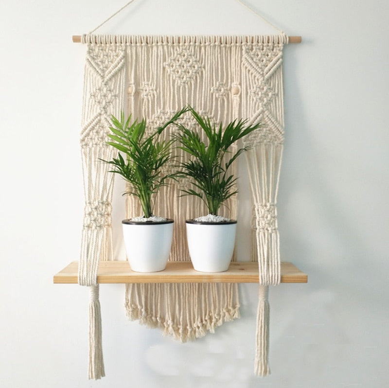 Macrame Plant Hanger with Shelf Rope