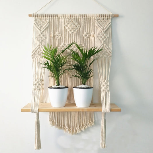 Macrame Plant Hanger with Shelf Rope