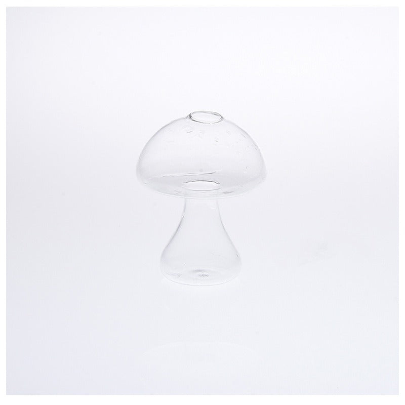 Creative Decorative Glass Crafts Cute Mushroom Shaped Glass Vase Aquatic Plant Flower Ware