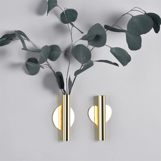 Creative Wall Flower Device Nordic Style Wall Flower Arrangement Vase Golden Punch-Free Living Room Wall Decoration Pendant