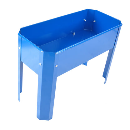 Elevated garden bed metal elevated outdoor flowerpot box suitable for backyard and terrace large flowerpot flower(Blue*2）