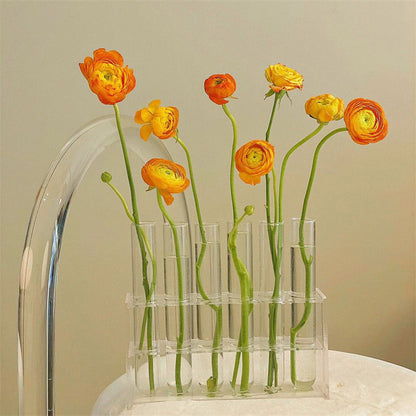 Bracket Acrylic Glass Test Tube Vase ins Floral Aquaculture Flower Set Flower Vase Decoration Ornaments