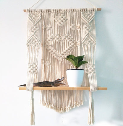 Macrame Plant Hanger with Shelf Rope Planter Pot  Basket Hanger Holder Wall Hangings Decor