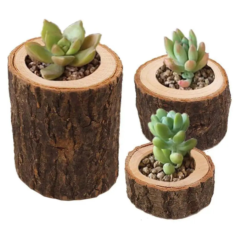 Mini Wooden Candle Holders Decoration Flower Pot for Home Bar Garden Pillar Design Tealight Candlestick Holder 3 Size Option